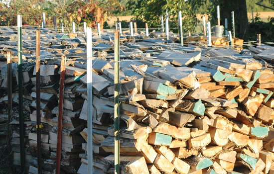 
After the milling process, scrap lumber gets stacked and dried for later use.
